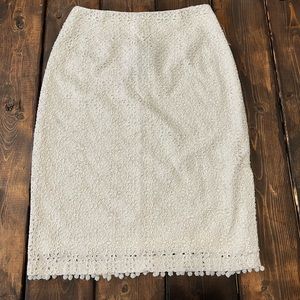 Dolce Apparel White Beaded Skirt NWT Size Small